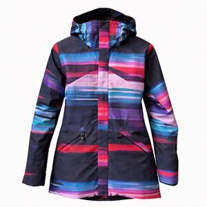 Burton DRYRIDE Snowboard Jacket Women’s Small Multicolor Stripe Ski Coat